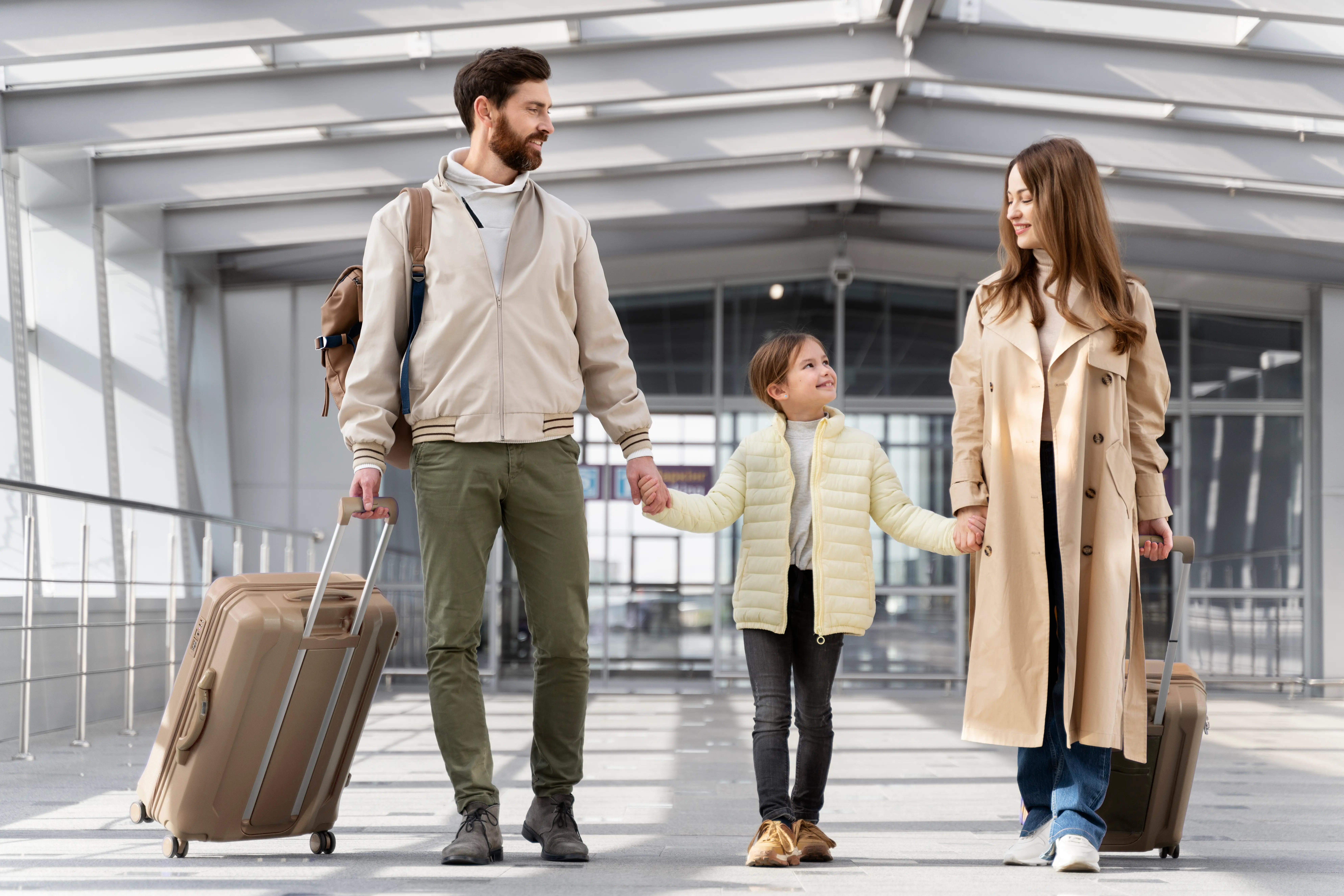 Famille voyageant